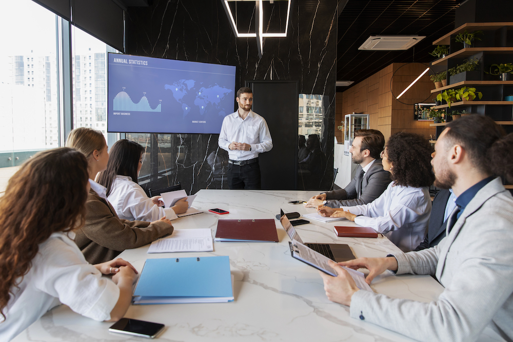 Business team working together in discussion